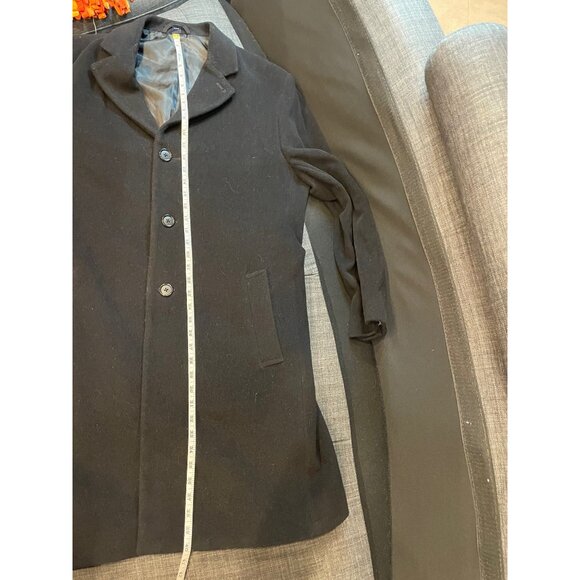 Hathaway Platinum Mens Wool Cashmere Blend Black Overcoat Sz 42R - Picture 9 of 10